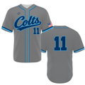 Full Button Baseball Jersey - Grey | Colts Baseball