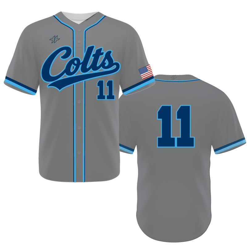 Full Button Baseball Jersey - Grey | Colts Baseball