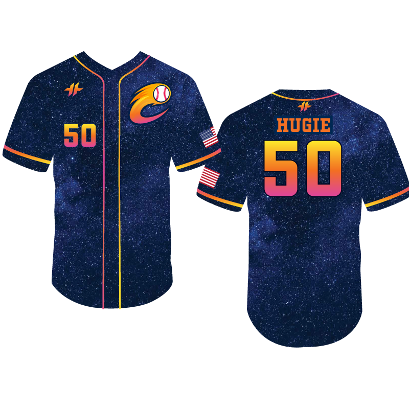 Full Button Baseball Jersey - Navy | Comets Baseball