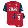 2 Button Baseball Jersey - Red | Dugout Stars