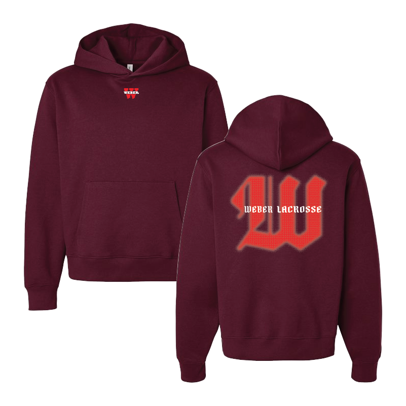 Heavyweight Hoodie - Maroon | Weber Lacrosse