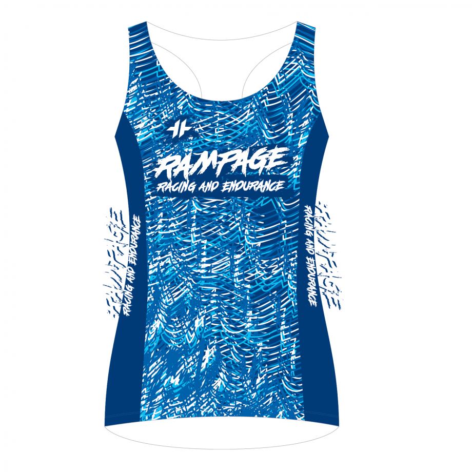 Rampage-Racing-Run-Singlet-Blue-womens-Front