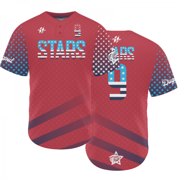 2-Button-Baseball-Jersey-Stars-Red