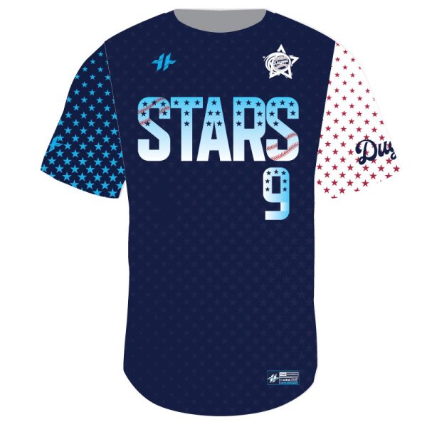 Baseball-Jersey-Round-Collar-Dugout-Stars-Navy