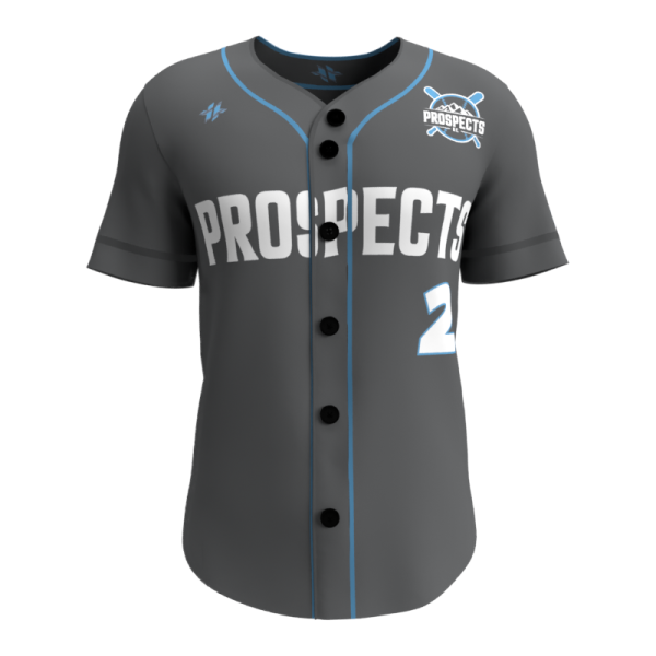 Full Button Baseball Jersey Prospects-Front