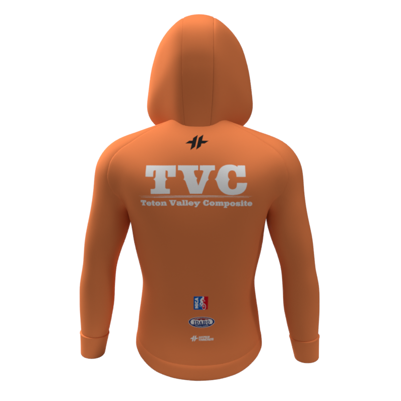 Teton Valley Orange Tech Hoodie-Back